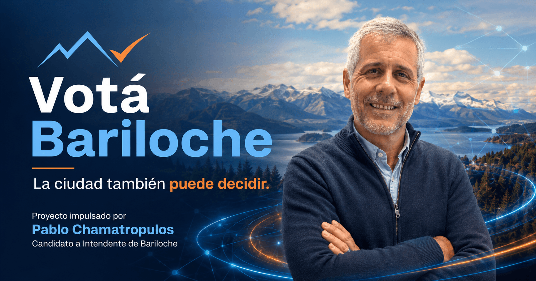 Banner Pablo Chamatropulos — Candidato a Intendente Bariloche con Votá Bariloche