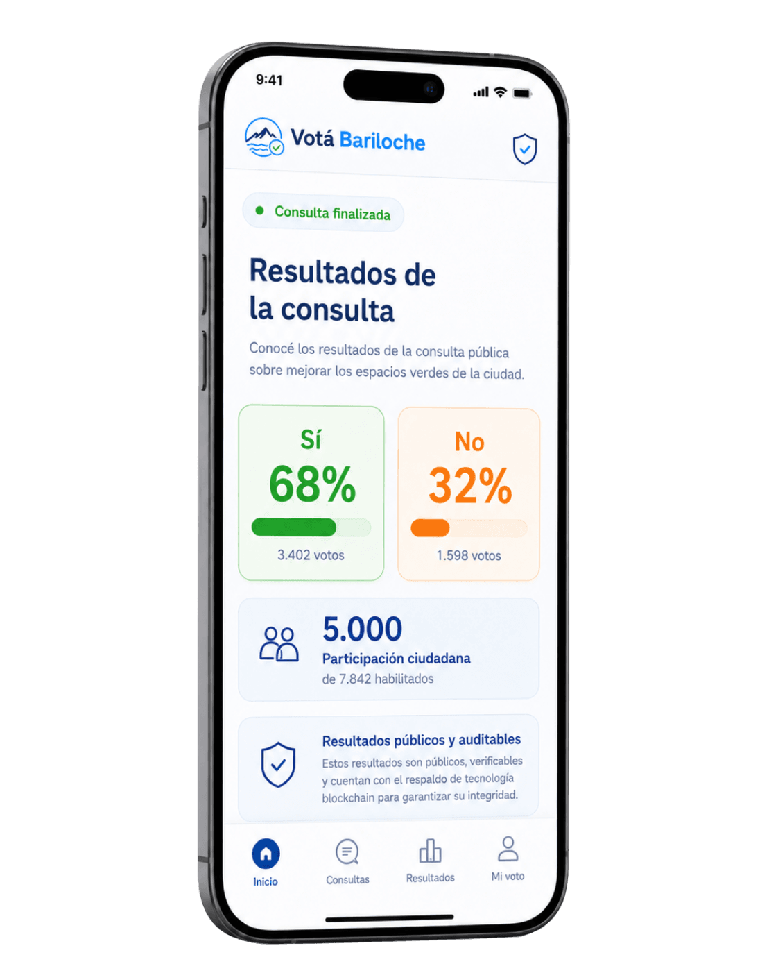 Voto protegido en la aplicación Votá Bariloche
